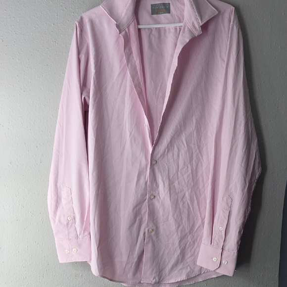 Perry Ellis Portfolio Slim Fit Dress Shirt | Light Pink | Men’s Size [SLIM FIT] - Picture 1 of 8